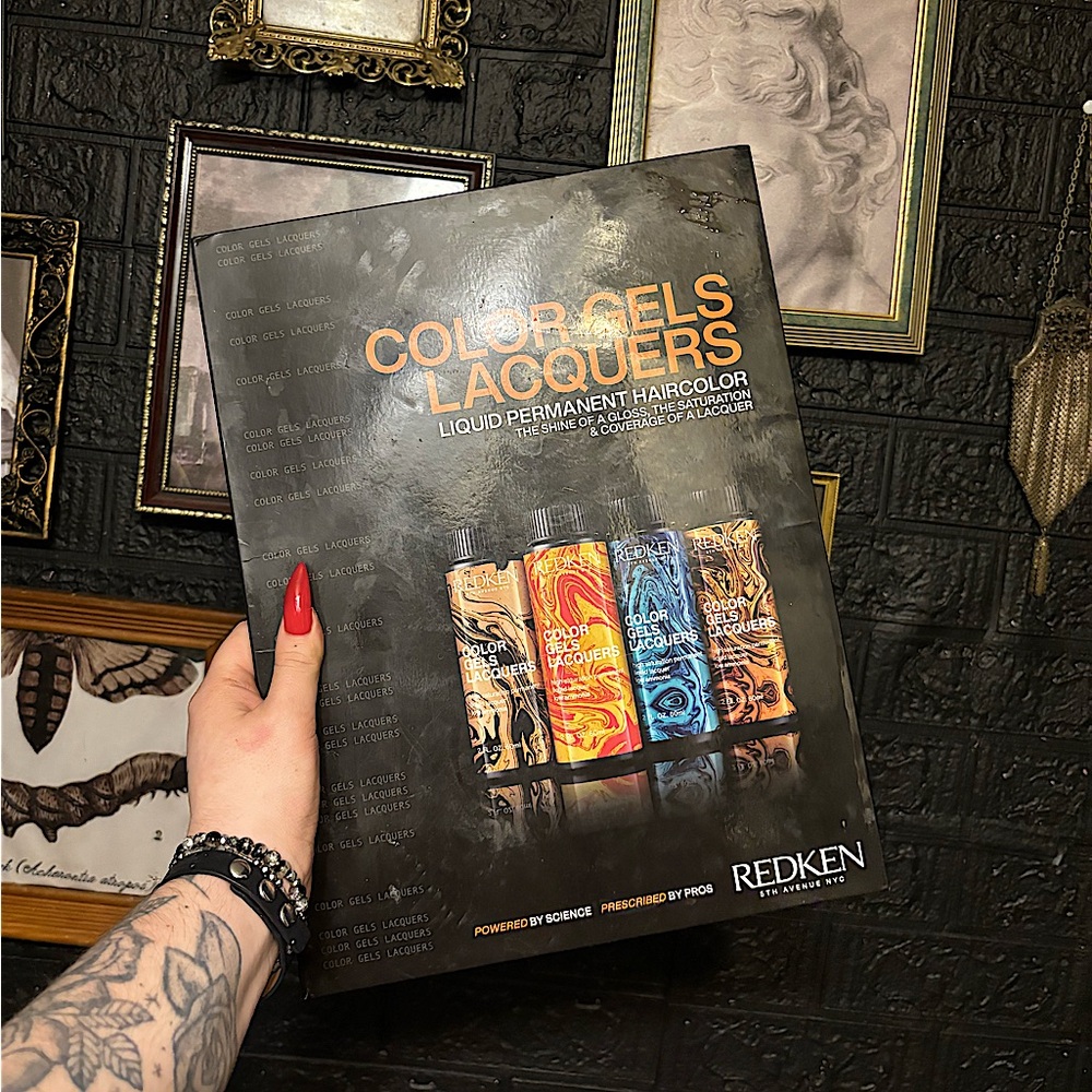 Redken color gels permanent hair color swatch book.  Discontinued book